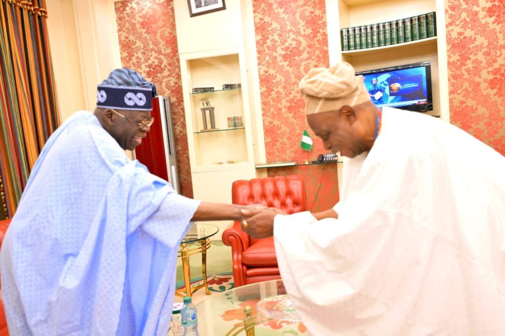 PHOTONews: Tinubu meets with Olubadan of Ibadanland at Presidential Villa, Abuja 1 President Bola Ahmed Tinubu meets with Olubadan of Ibadanland,Oba Rashidi Adewolu Ladoja at the Presidential Villa, Abuja on Friday 23/01/2026, Photo credit: State House.