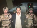 Venezuelan President Nicolás Maduro with handcuffs
