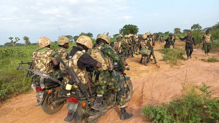Troops raid kidnappers' hideout, neutralize suspects, recover weapons in Plateau 1 Nigerian Army troops on patrol