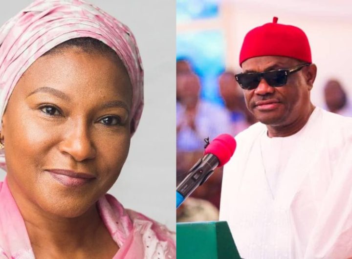 COMBO: Senator Ireti Kingibe (L) and FCT Minister Nyesom Wike (R)