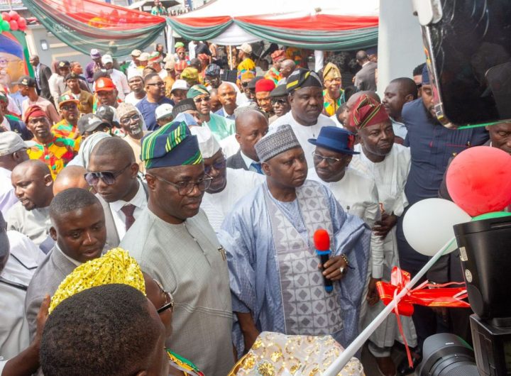 PDP National Chairman, Kabiru Turaki, Oyo State Governor, Seyi Makinde during the commissioning of the new party Secretariat in Ibadan