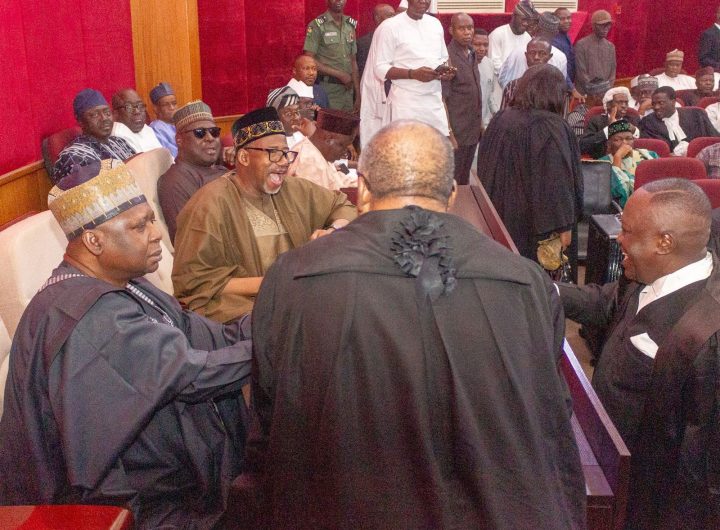 Turaki-led PDP leadership at the Court of Appeal in Abuja. Photo credit: @OfficialPDPNig