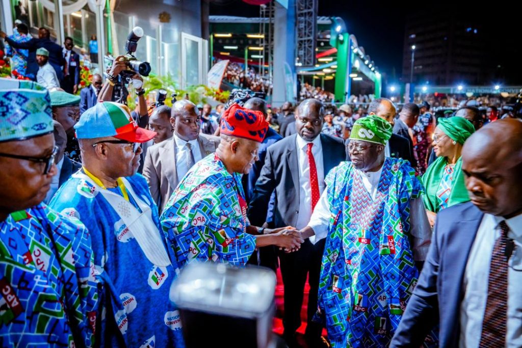 PHOTONews: Tinubu, Shettima, and delegates at APC National Convention 2 President Bola Tinubu and and Vice President Kashim Shettima during the APC National Convention in Abuja. Photo credit: State House Abuja
