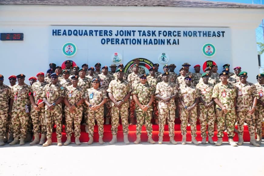 CDS, COAS in Borno commend troops, order intensified offensive against terrorists