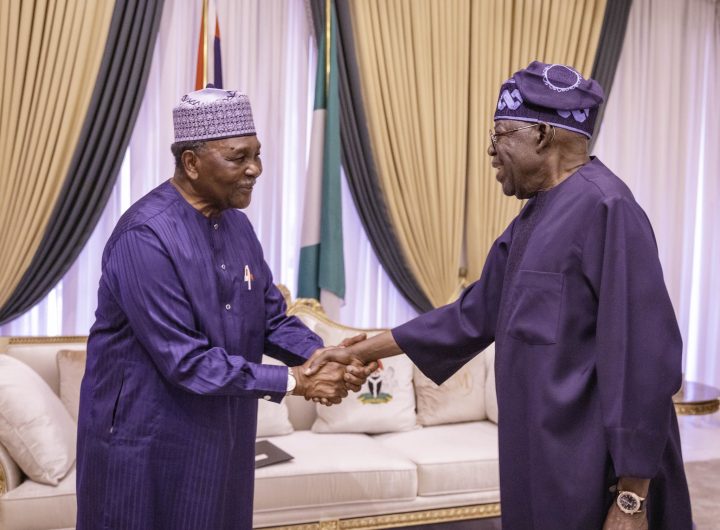 President Bola Tinubu and former Head of State, Yakubu Gowon. Photo credit: State House Abuja