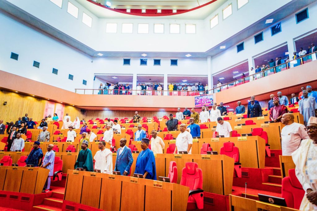 Nigerian lawmakers at the upper Chamber of the National Assembly