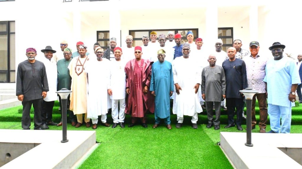 Tinubu: We will not allow insecurity to overshadow our efforts at helping the vulnerable 1 Tinubu Shettima meet with governors
