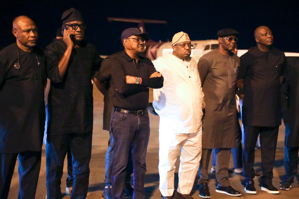 Wike receives Senator Mpigi's body at Abuja Airport 