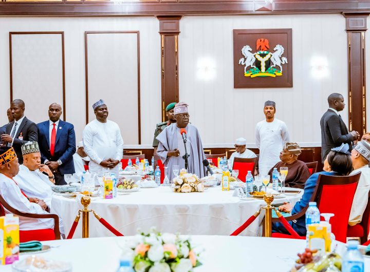 His Excellency, President Bola Ahmed Tinubu, GCFR, was joined by Vice President Kashim Shettima as he hosted Media Executives, the Newspaper Proprietors Association of Nigeria, and the Guild of Editors to an Interfaith Breaking of Fast, marking both Ramadan and Lent, at the State House Banquet Hall in the Presidential Villa, Abuja, on Friday. See photos below: