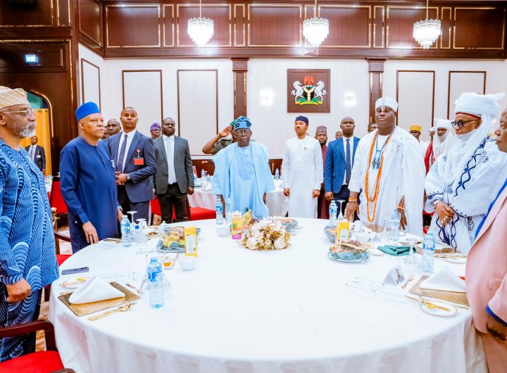 His Excellency, President Bola Ahmed Tinubu, GCFR, was joined by Vice President Kashim Shettima for Iftar with traditional and religious leaders at the State House Banquet Hall in the Presidential Villa, Abuja.