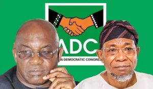 ADC National Chairman, David Mark and National Secretary, Rauf Aregbesola