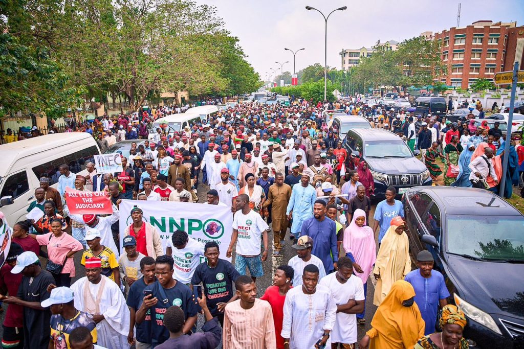 ADC protest at inec headquarters Abuja