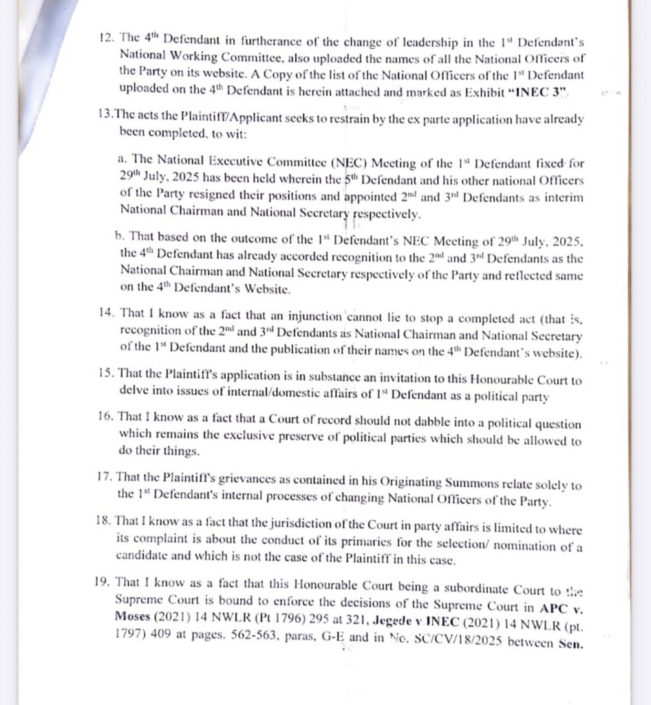 ADC releases certified affidavit from INEC1