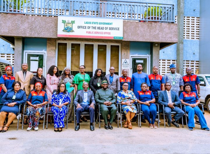 NSITF Managing Director, Oluwaseun Faleye, led a team to meet Lagos Head of Service, Bode Agoro