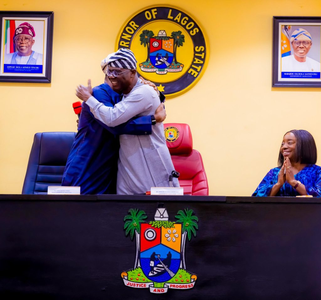 Lagos State Governor, Babajide Sanw-Olu and his Deputy, Obafemi Hamzat