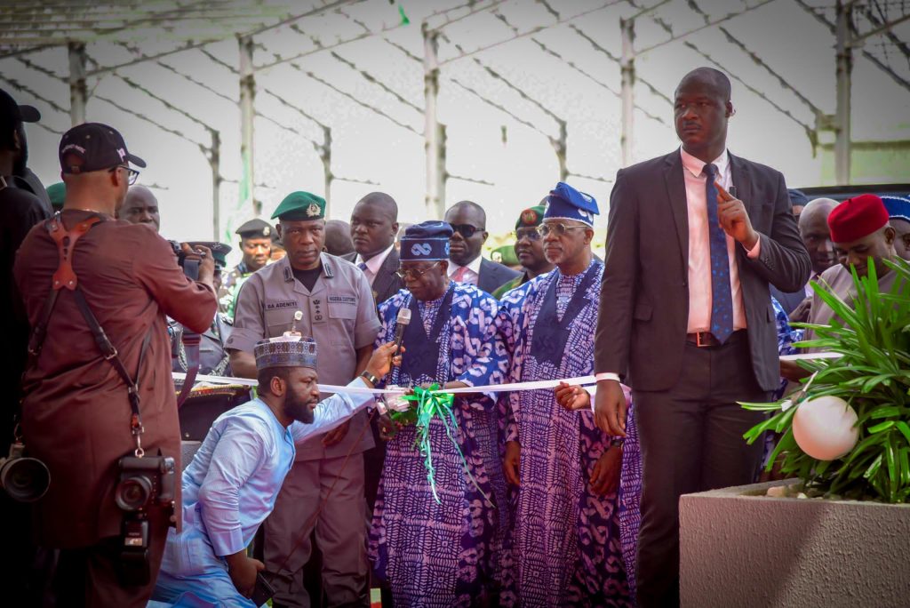 President Bola Tinubu speaking during the commissioning of the new Customs FOU ‘A’ Complex in Ogun