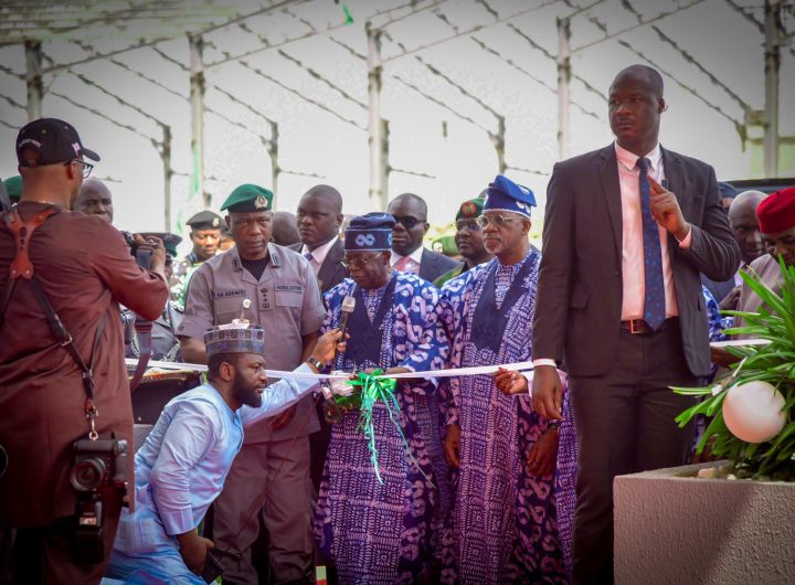 President Bola Tinubu speaking during the commissioning of the new Customs FOU ‘A’ Complex in Ogun