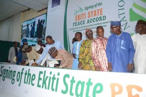 Ekiti 2026: 13 political parties sign peace accord ahead of governorship election 2 13 political parties sign peace accord ahead of governorship election