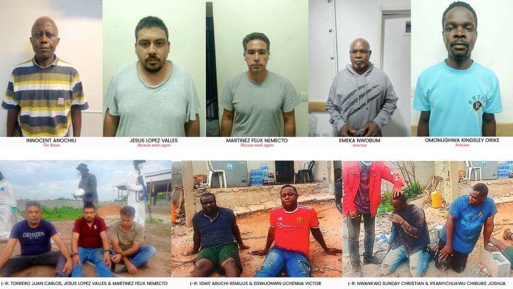 NDLEA busts Nigerian-Mexican meth cartel, arrests drug baron, 3 Mexicans, seizes N480bn drugs in Ogun forest lab 1 NDLEA busts Nigerian-Mexican meth cartel, arrests drug baron, 3 Mexicans, seizes N480bn drugs in Ogun forest lab