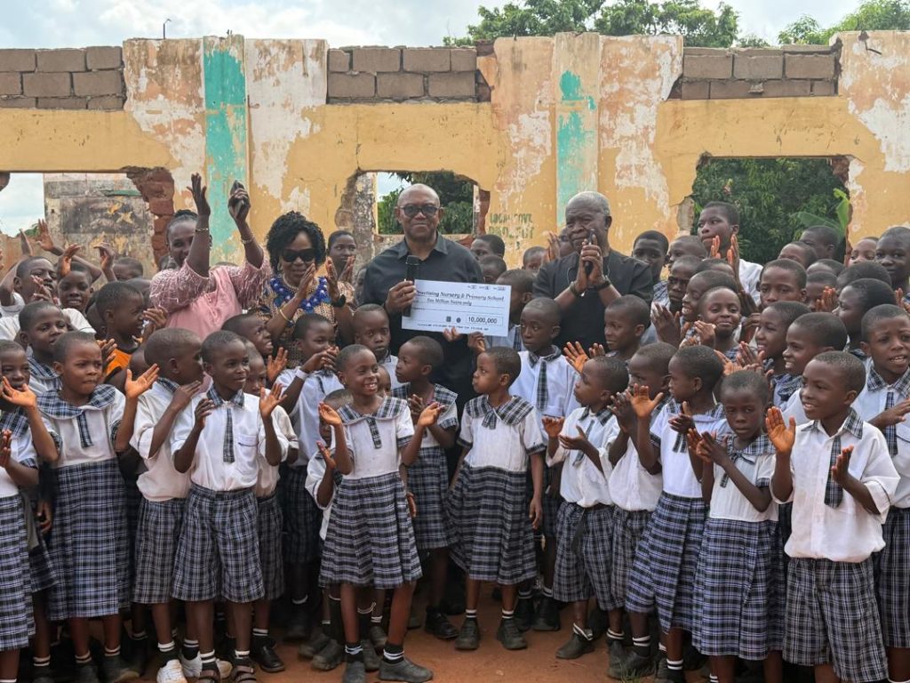 Peter Obi donates N10m for reconstruction of fire-damaged Agulu Primary School 1 Peter Obi donates N10m for reconstruction of fire-damaged Agulu Primary School