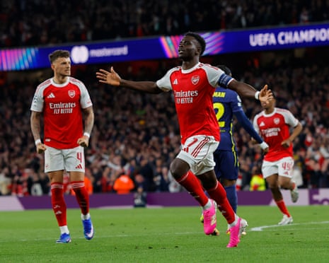 Saka fires arsenal into champions league final