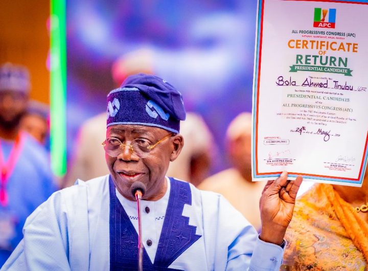 Tinubu accepts nomination as APC Presidential flagbearer for 2027 Elections 1 Tinubu Certificate of Return