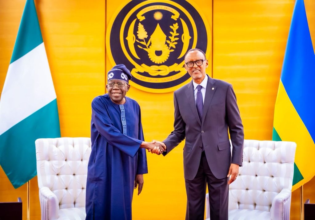 Rwanda President Paul Kagame receives President Tinubu at Urugwiro presidential village
