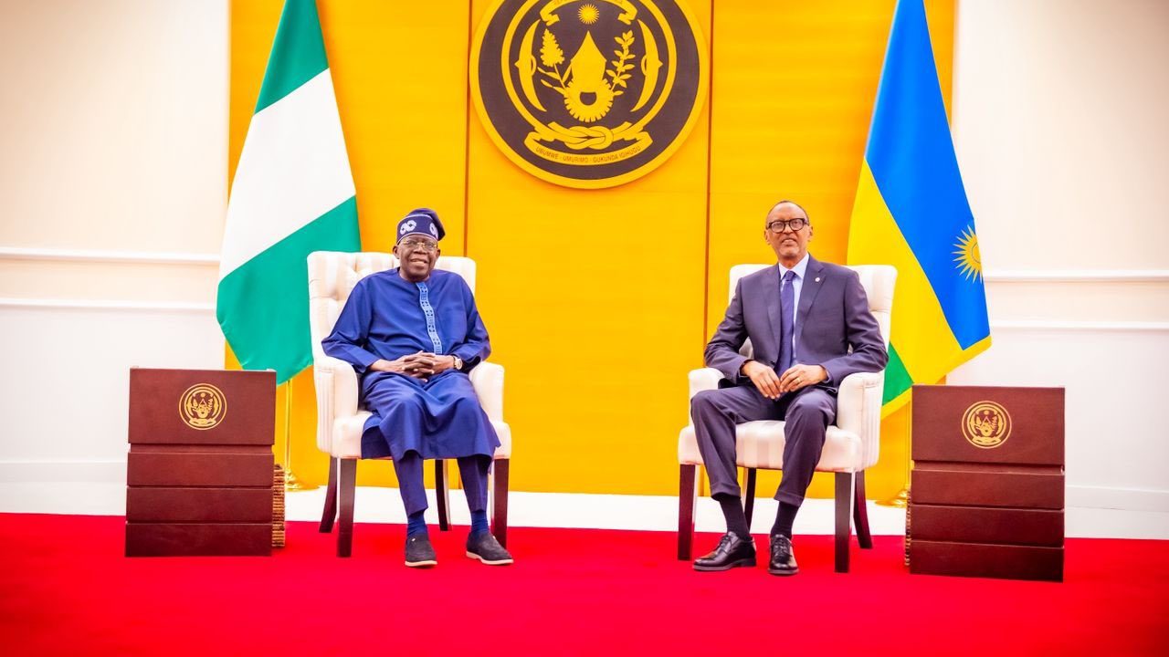Tinubu, Kagame agree to deepen bilateral relations 2 Rwanda President Paul Kagame receives President Tinubu at Urugwiro presidential village
