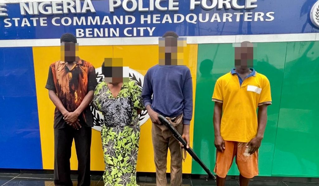 Edo police arrest Oluchi, syndicate for staged kidnapping, recover fireman used in ransom videos 1 Edo police arrest Oluchi, syndicate for staged kidnapping, recover fireman used in ransom videos