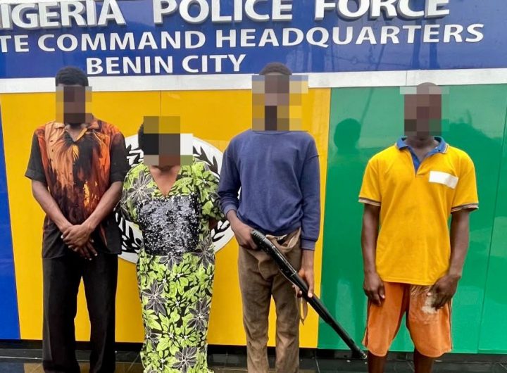 Edo police arrest Oluchi, syndicate for staged kidnapping, recover fireman used in ransom videos 30 Edo police arrest Oluchi, syndicate for staged kidnapping, recover fireman used in ransom videos