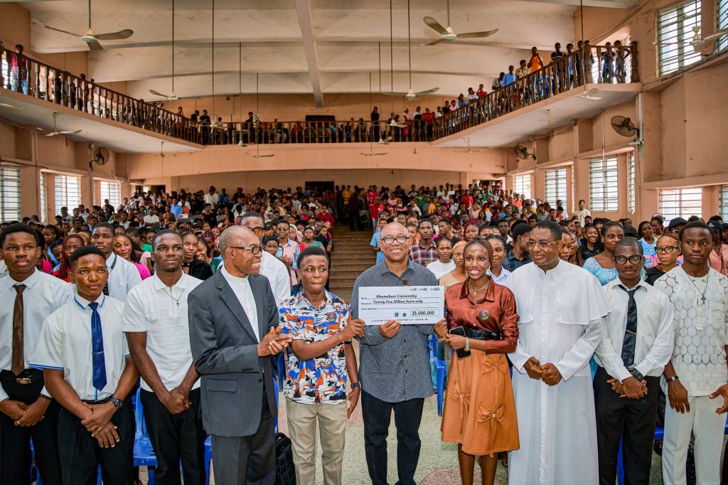 Obi donates ₦25m to Shanahan University, reaffirms commitment to education development 1 Obi donates ₦25m to Shanahan University, reaffirms commitment to education development