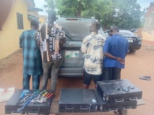 Police recover ₦8m stolen telecom equipment, arrest 4 suspects in Oyo 2 Police recover ₦8m stolen telecom equipment, arrest 4 suspects in Oyo