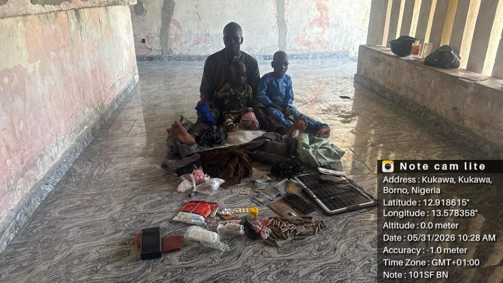 Nigerian Army arrests ISWAP terrorist fleeing airstrikes in Borno 1 Nigerian Army arrests ISWAP terrorist fleeing airstrikes in Borno