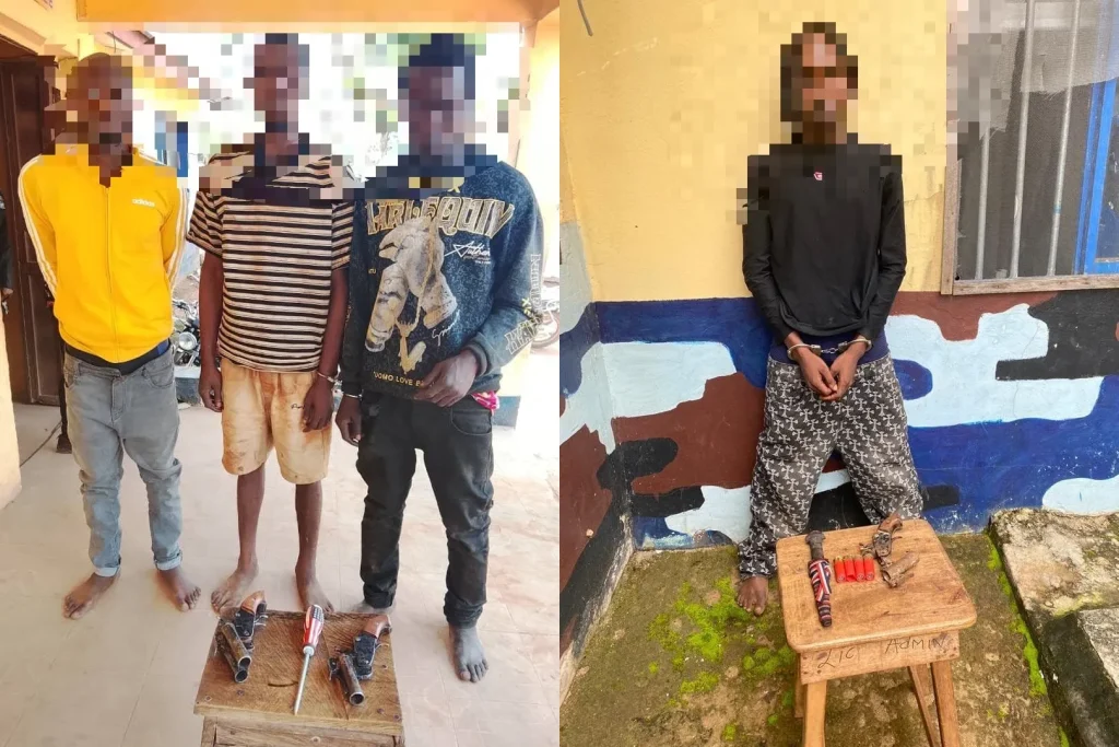 Delta police arrest 8 suspected robbers, cultists, gunrunner, recover 4 firearms 1 Delta police arrest 8 suspected robbers, cultists, gunrunner, recover 4 firearms
