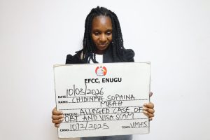 EFCC arraigns woman for alleged identity theft in Enugu 2 EFCC arraigns woman for fraud