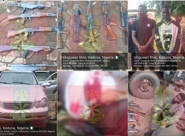 Nigerian Army burst arms trafficking ring, seizes illegal weapons in Kaduna 40 Nigerian Army burst arms trafficking ring, seizes illegal weapons in Kaduna