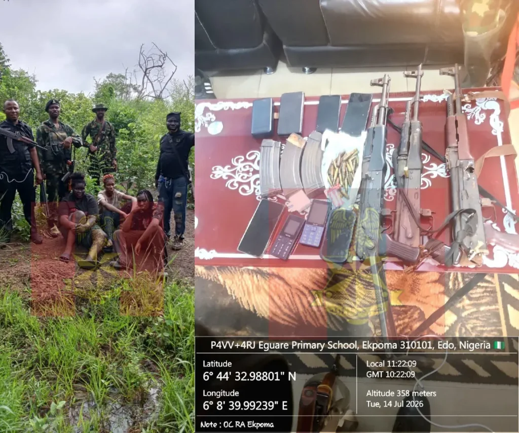 Nigerian Army, police neutralize terrorists, rescue kidnap victims in Edo 1 Nigerian Army, police neutralize terrorists, rescue kidnap victims in Edo