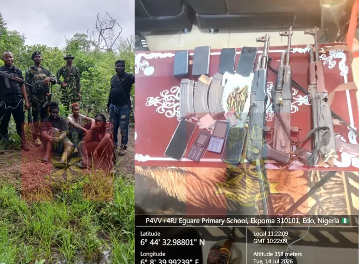 Nigerian Army, police neutralize terrorists, rescue kidnap victims in Edo 5 Nigerian Army, police neutralize terrorists, rescue kidnap victims in Edo