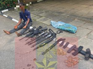 Troops disrupt criminal logistics network, arrest suspected armourer, recover cache of arms 3 Troops disrupt criminal logistics network, arrest suspected armourer, recover cache of arms