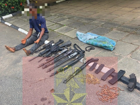 Troops disrupt criminal logistics network, arrest suspected armourer, recover cache of arms 1 Troops disrupt criminal logistics network, arrest suspected armourer, recover cache of arms