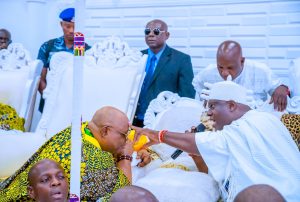 Adeleke receives royal endorsement from Ooni of Ife, Ogunsua ahead of Osun election 2 Adeleke hails Ooni of Ife's support, urges peaceful voting ahead of Osun Governorship election