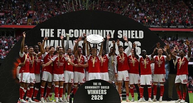 Arsenal crush Man City 3-0 to win Community Shield, send EPL title warning 1 Arsenal crush Man City 3-0 to win Community Shield, send