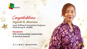 NNPC's Ugochi Akwiwu wins SPE Outstanding Leadership, Service Award at NAICE 2026 2 NNPC's Ugochi Akwiwu wins SPE Outstanding Leadership, Service Award at NAICE 2026