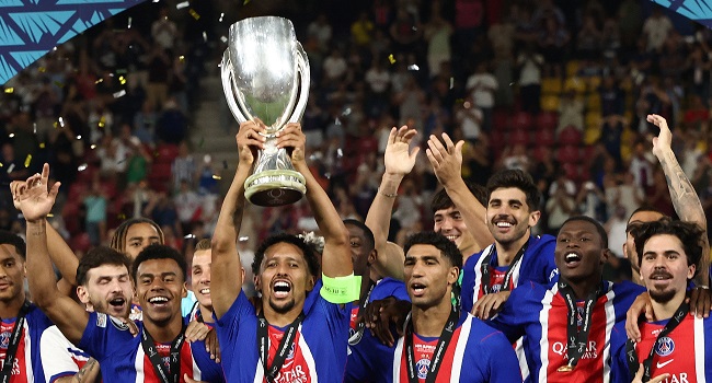 PSG beat Aston Villa 2-1 to retain UEFA Super Cup 1 PSG beat Aston Villa 2-1 to retain UEFA Super Cup