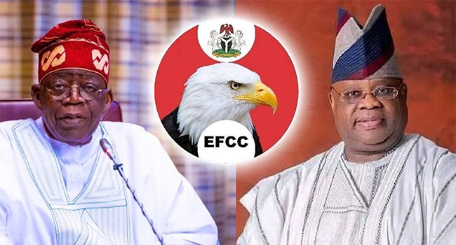 UPDATED: Tinubu phones Adeleke, orders EFCC to vacate court order freezing Osun account 1 UPDATED: Tinubu phones Adeleke, orders EFCC to vacate court order freezing Osun account